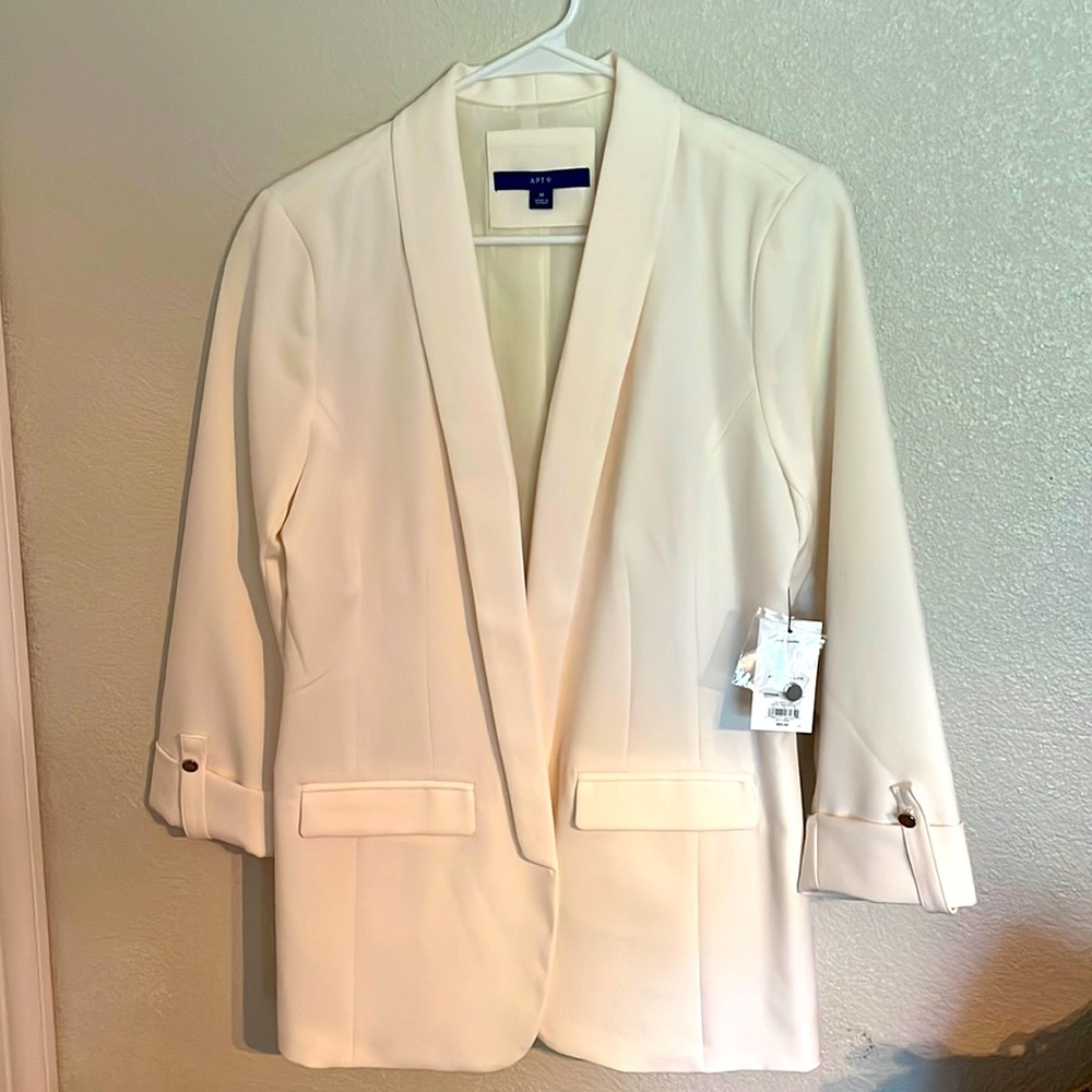 Apt.9 3/4 sleeve ivory tusk blazer size medium